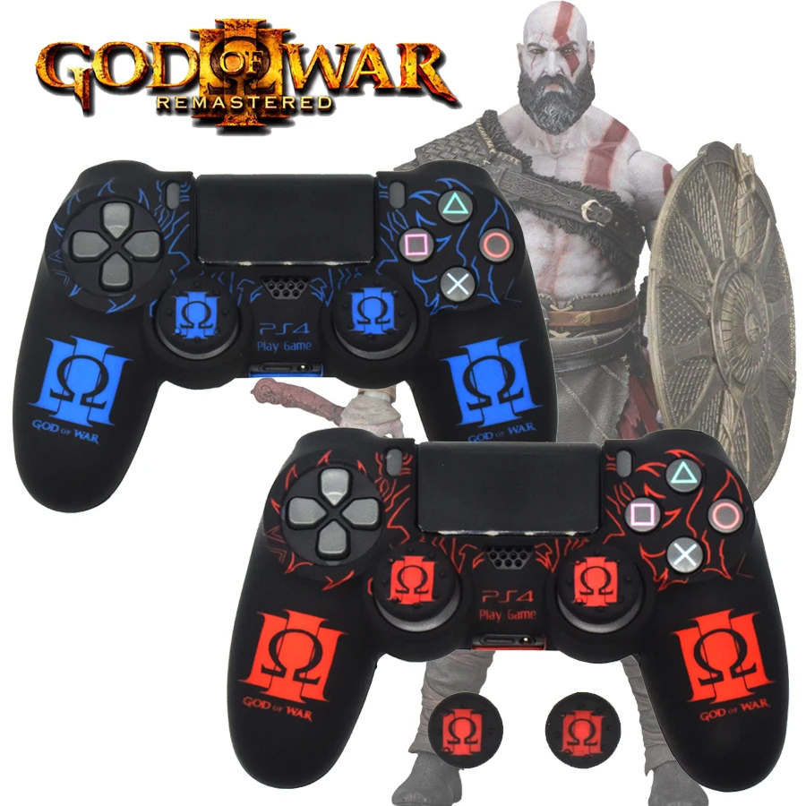 

PS4/Slim/Pro Wireless Controller Pattern Silicone Case Protective Skin & 2 Caps for Sony Play Station 4 PS 4 Gamepad Accessories