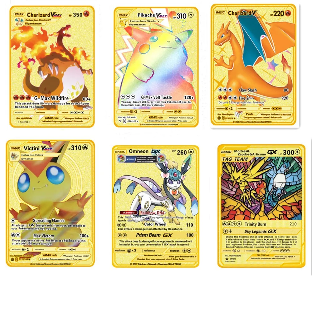 One Pcs Original Cartas Pokemon Cards Metal Toy 88x63mm Cartoon TAKARA TOMY  Pikachu Metal Pokemon Kaarten Game Boy Gift - AliExpress