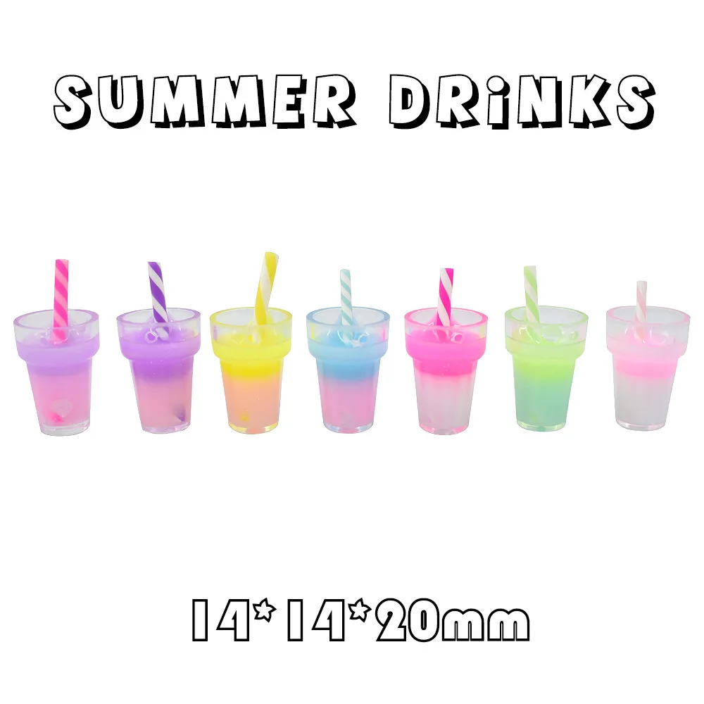 仿真迷你果汁奶茶塑料杯 diy耳钉耳环配饰 娃娃屋