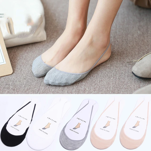 10pcs 5pair Cotton Comfortable Soild Half Sole Cover Invisible Sock Slippers for Women Girls Thin High Heel Shoes Socks Meais as the picture