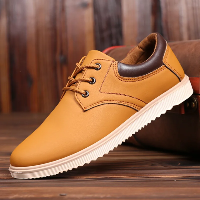 

New Comfortable Sneakers Casual Shoes Mens Lace-Up Non-slip work shoes waterproof Fashion Flat Shoes zapatos de hombre Y14-86