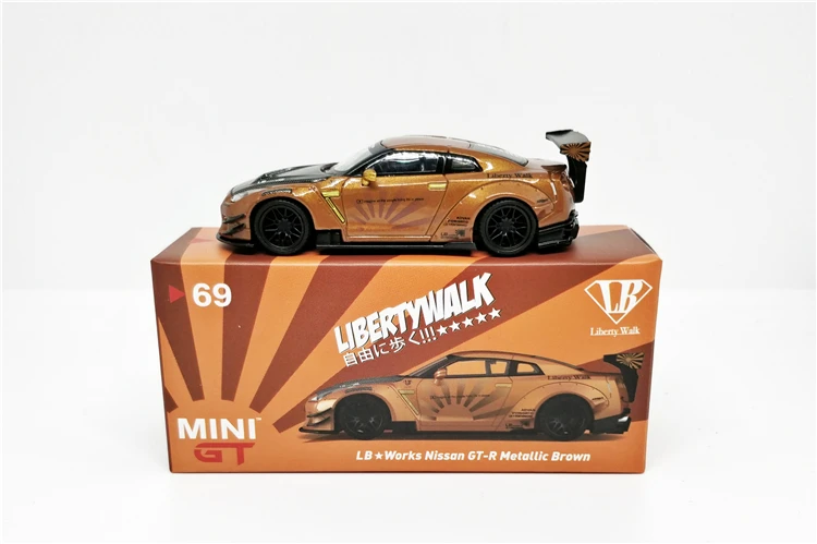 

MINI GT 1:64 LB Works 2.0 Nissan GTR R35 Metallic Brown Indonesia IDE 2019 RHD Exclusive Diecast Model Car