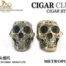 Держатель пепельницы с черепом COHIBA, стальная подставка для сигар, Золотой Серебряный