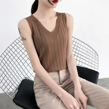 Свитер женский жилет пуловер с v-образным вырезом без рукавов женский однотонный тонкий жилет без рукавов базовый стиль женские свитера vestidos JLD920