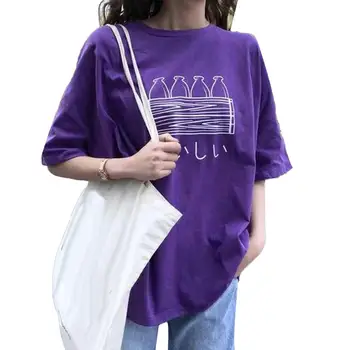 

2020 Tshirt Sexy Short Sleeve Tops Tees Summer Women Bottle Print Oversize Short Sleeve O Neck T-shirt Tee Top Fashion Casual