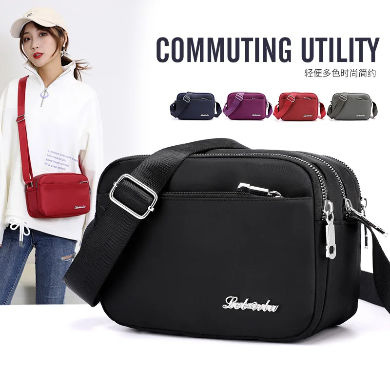 

Fashion Simple Solid Color Middle-aged Mommy 2020 New Style Nylon Shoulder Bag Bag Women's Shopping Play Oblique Bag