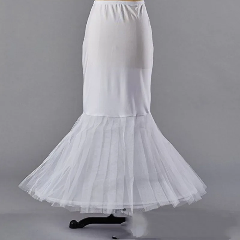 1pcs/lot Wholesale Mermaid Petticoat 1 Hoop Bone Elastic Wedding Dress fishtail petticoat white