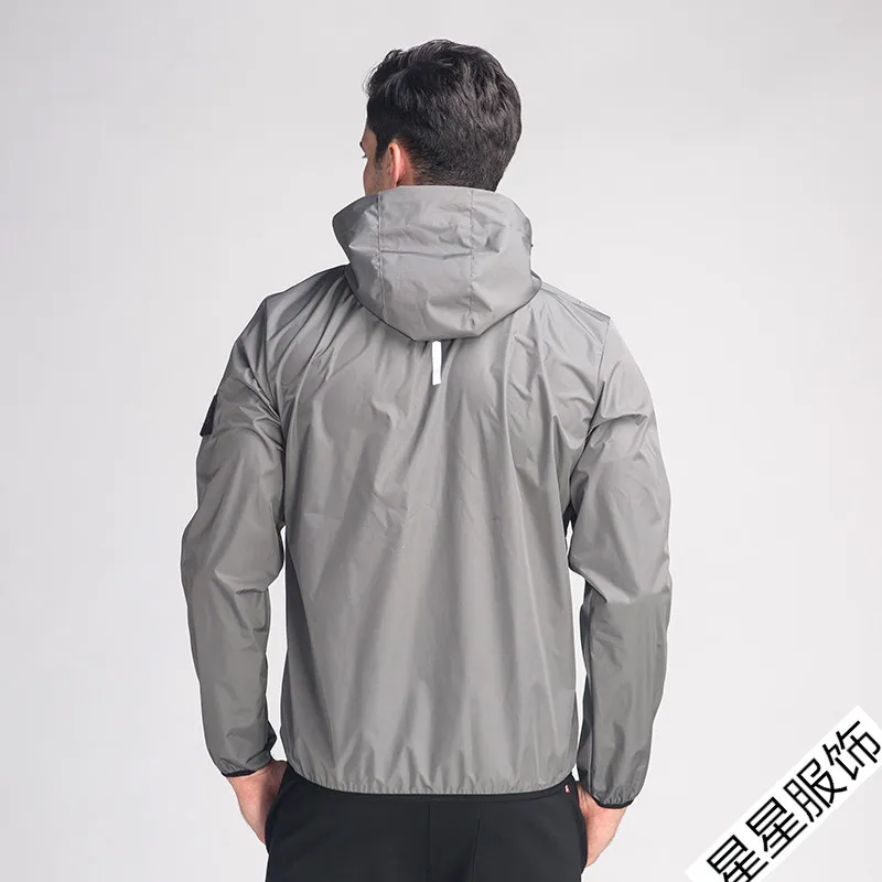 8XL 6XL 5XL летняя водонепроницаемая куртка с капюшоном мужская быстросохнущая легкая кожаная куртка Повседневная тонкая дышащий ледяной шелк верхняя одежда