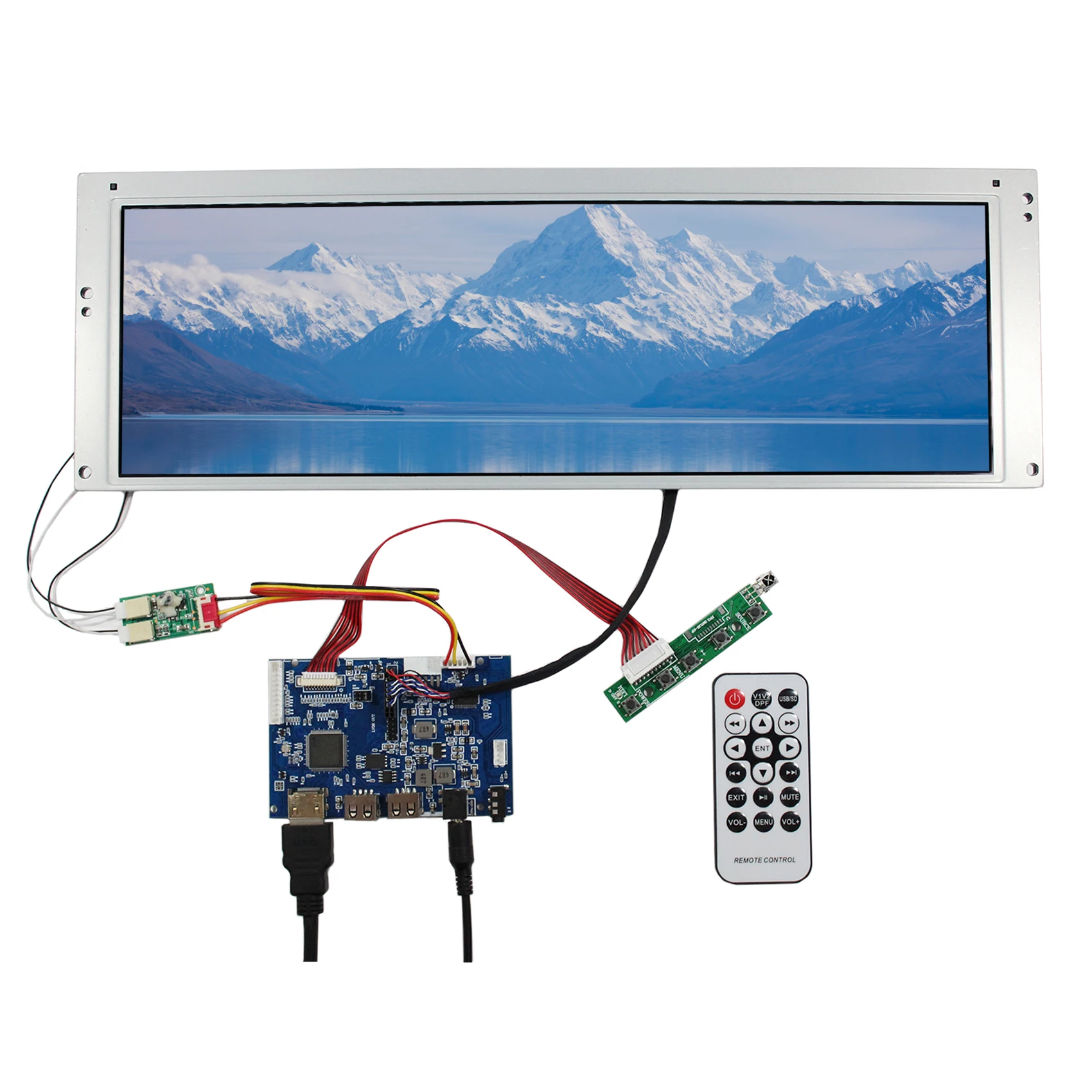 

LCD Screen 14.9 inch 1280X390 LCD Display with HD MI USB Controller Board Fit for Arcade Machines / Car Monitor etc.