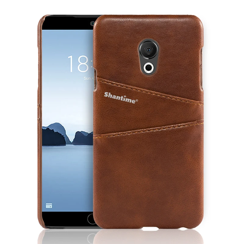 Обложка на заднюю панель из искусственной кожи для Meizu M15 Lite M15 чехол для Meizu M6S Pro 6 Pro 6 Plus M2 Note M3 Note чехол для телефона с отделениями для визиток - Цвет: BROWN