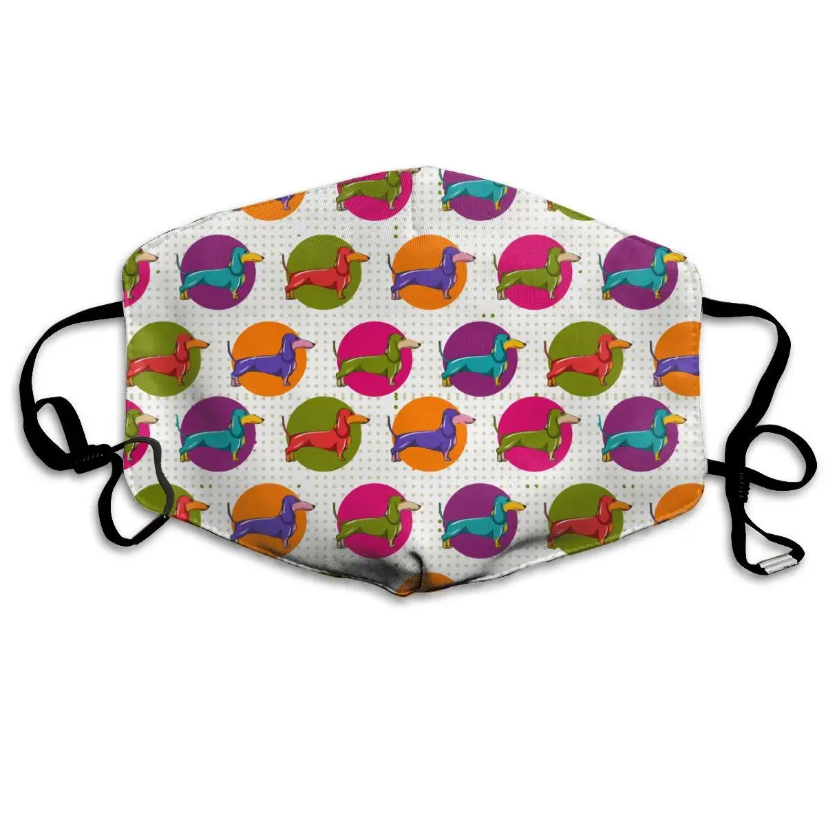 

Garde Art Studio Soft Mouth Cover Mask Face Masks, Unisex Washable Dust/Mask, Colorful Dachshund Polka Dot Air Fog with