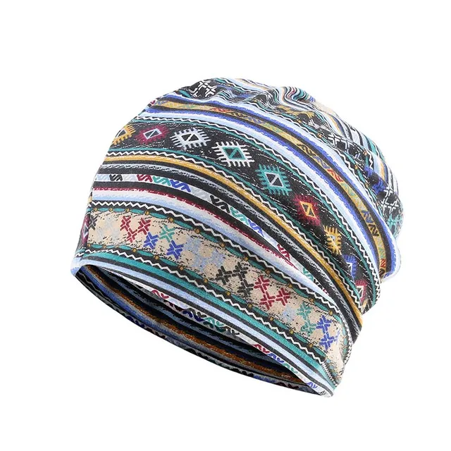 Autumn Winter Skullies Beanies Vintage Design Dual-use Hats For Ladies Thin Girl Fashion Feminino Scarf Muslim Head Wrap Cap style 4