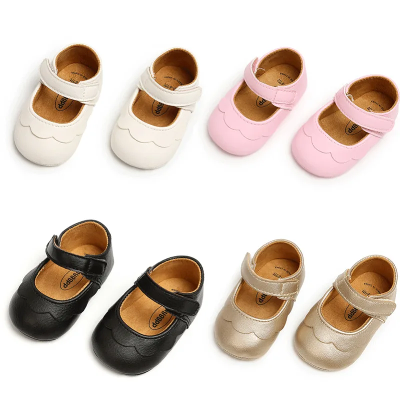 Cute Spring Toddler Girls Boys Crib Shoes Solid Flats Baby Princess Bow-knot Casual shoes Size 11-13