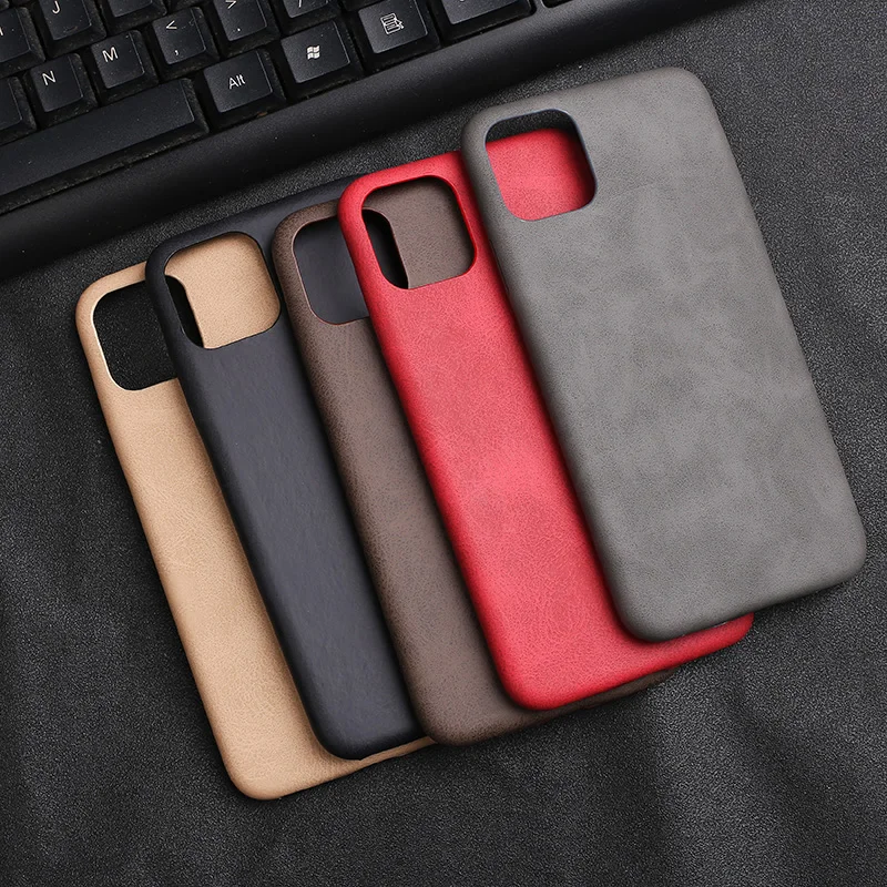 Чехол для iPhone 11 одноцветная Обложка на заднюю панель из искусственной кожи для iPhone 7 Plus 6 6s 8 XR Xs Max 11 Pro Etui для мужчин мягкий деловой чехол s