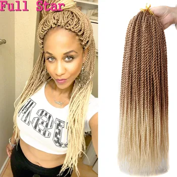 

Full Star 14"18" Senegalese twist hair crochet Braids Ombre Braiding Synthetic Hair Extensions Crochet Braids 30strands/lot