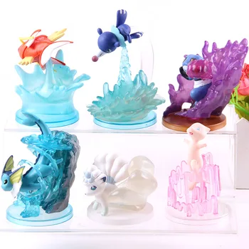 

6pcs/set Monsters Mew Vulpix Croagunk Magikarp Vaporeon Popplio PVC Collection Model Toy Anime Cartoon Action Figures