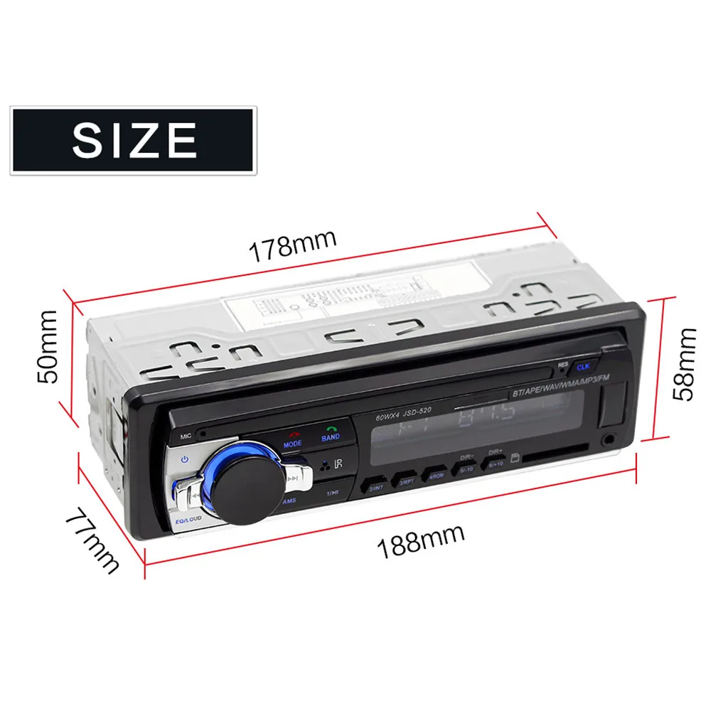 Автомобильный JSD-520 Автомобильный MP3-плеер радио U диск SD Карта BT музыкальный телефон Замена CD/DVD Автомобильные аксессуары для автомобиля