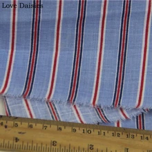 Хлопок простой синий темно-синий красно-белые полоски с принтом тонкая ткань для DIY ручной работы летняя одежда рубашка платье Блузка ремесло