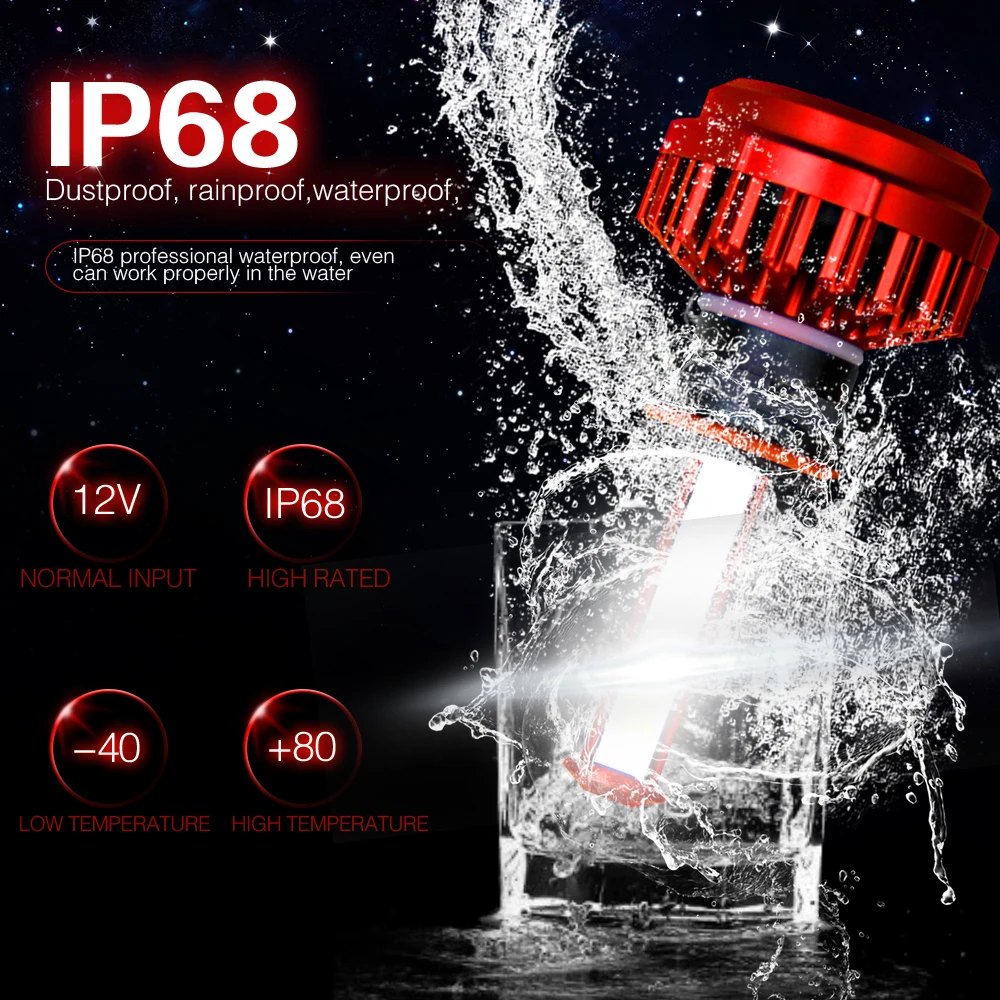 TSlight 2 шт. H4 H7 светодиодный H8 H9 H11 HB3 9005 HB4 9006 светодиодный лампы Авто лампы фар 8000LM 80 Вт авто фары 12V