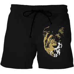 Европейские и американские мужские быстросохнущие пляжные шорты с 3D принтом тигра повседневные карманные шорты с обеих сторон
