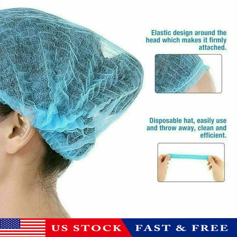 100pc Waterproof Disposable Hair Net 