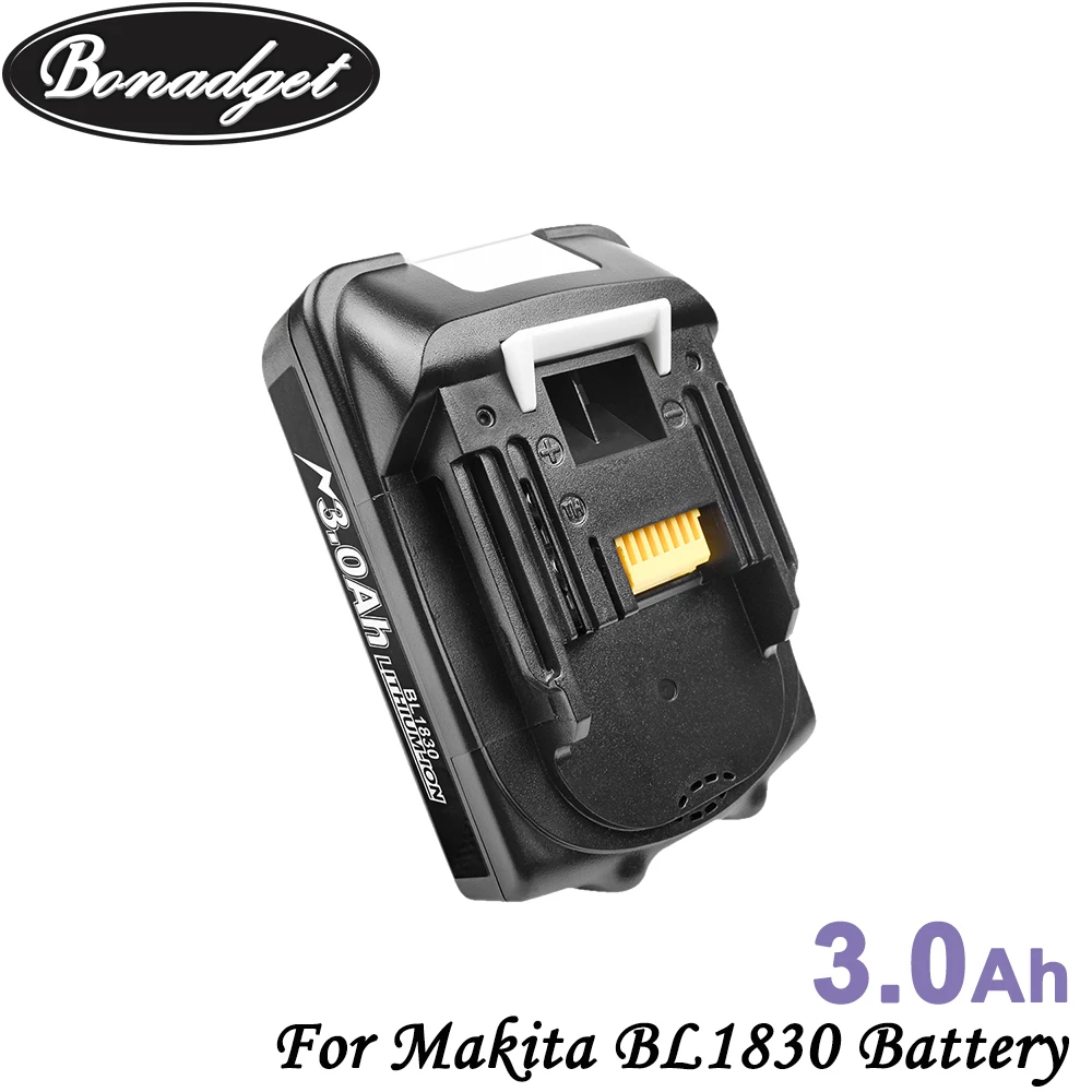 Аккумулятор Bonadget литий-ионный 18 в 3000 мАч 4000 6000 для Makita BL1830 BL1815 BL1860 BL1840 194205-3