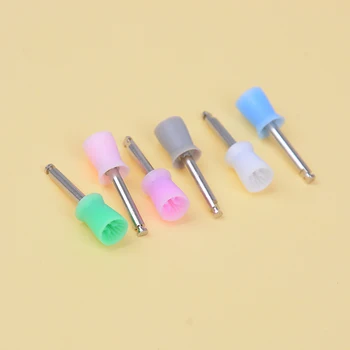

100pcs Dental Polishing Brush Polisher Prophy Rubber Cup Latch Colorful Nylon Bristles Mix Style Dentist Tool Lab Material