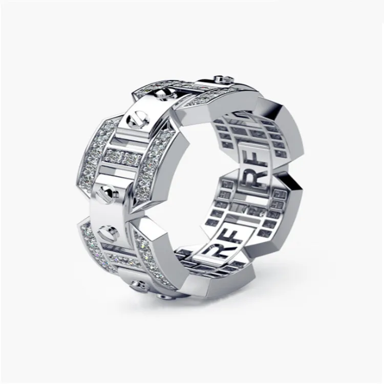 

Milangirl Trendy Decorations Unisex Ring Band Luxury Available Punk Stylish Men Ring