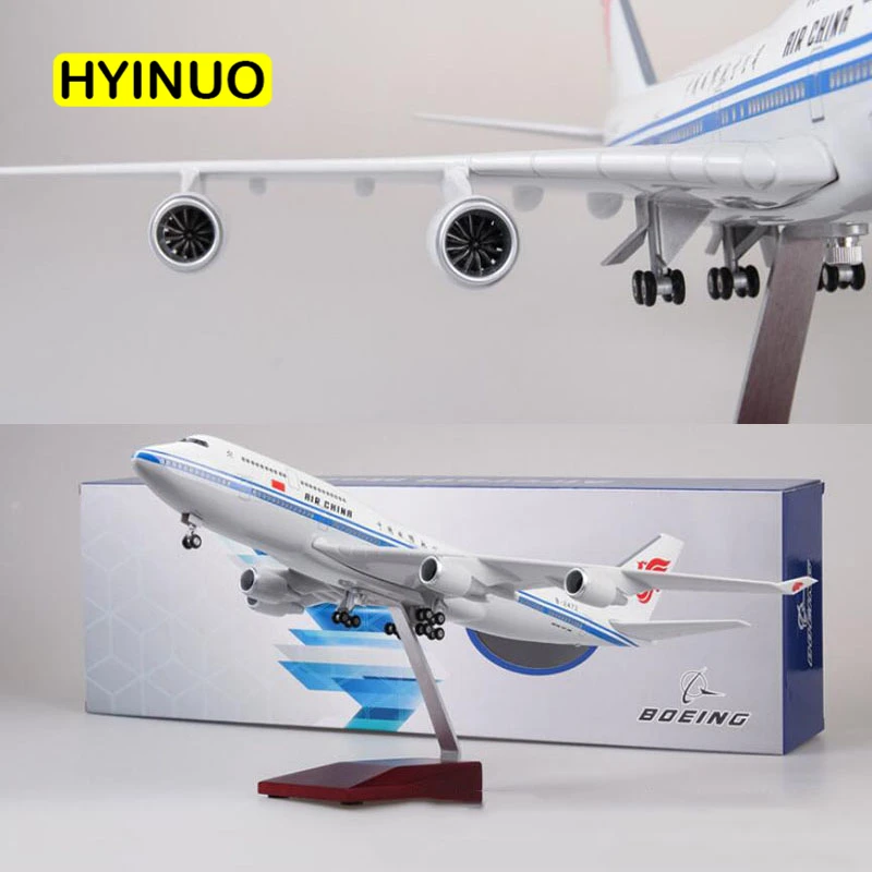 1/150 масштаб 47 см самолет Boeing B747 Самолет Китай авиакомпания модель авиалинии W свет и колесо литья под давлением пластик Смола самолет