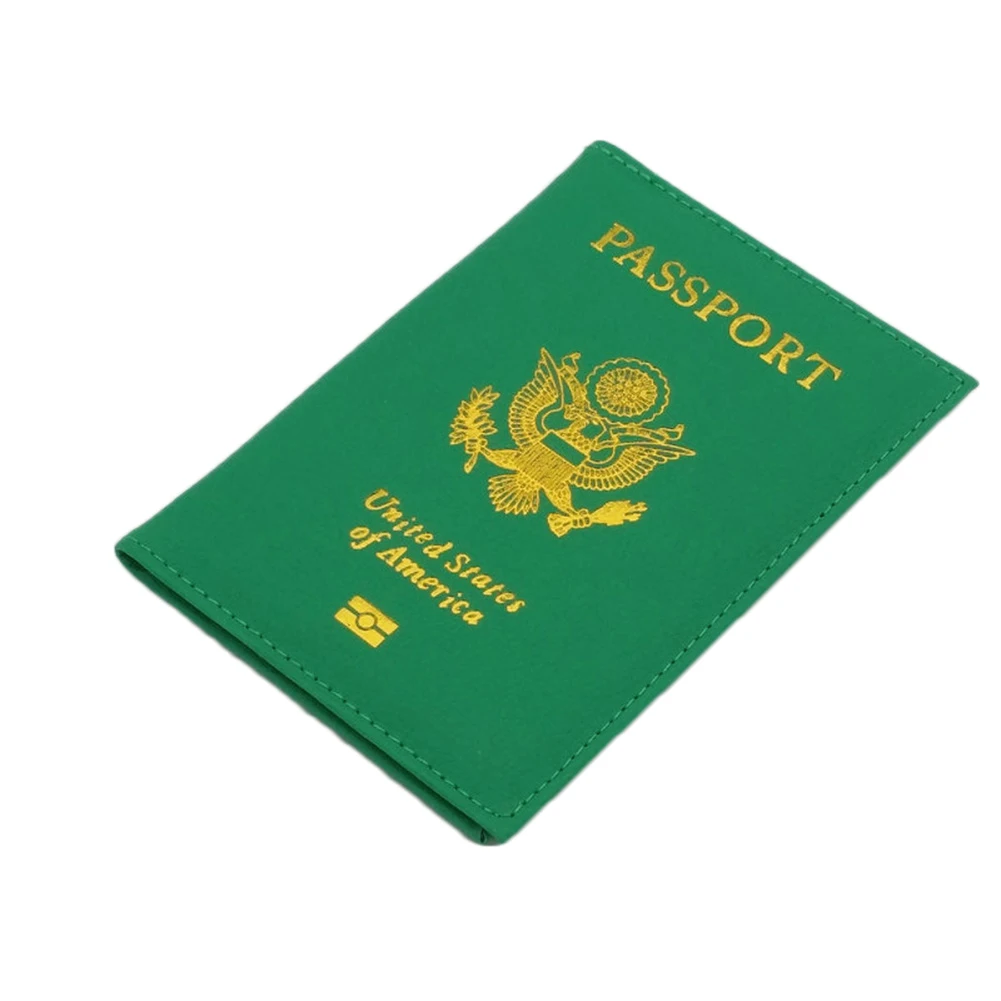 Американский держатель для паспорта, американские обложки для паспорта, для девушек, для путешествий, из искусственной кожи, индивидуальный, для женщин, розовый, портативный, для кредитных карт, новинка - Цвет: Зеленый