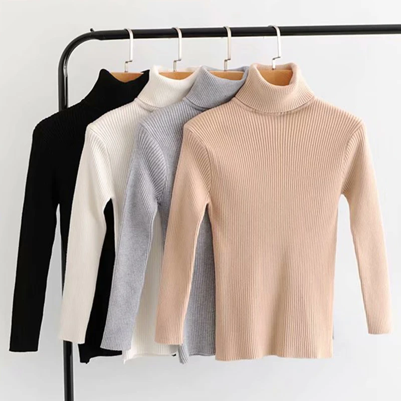 Boys Sweaters Turtleneck Knitted Baby-Boys-Girls Winter Autumn Kids Bottoming Enfant