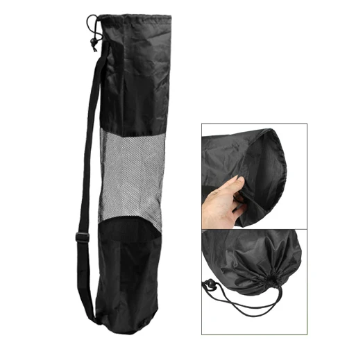 Portable Mesh Center Black Pilates Mat Bag Carrier for Yoga J5W3 