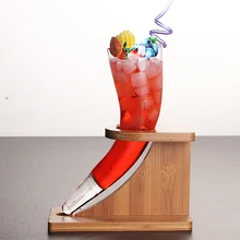 Отличительная оригинальность бычий Рог модель Коктейльная чашка бамбуковый держатель набор для бара разливного пива стеклянная полка сок специальный стакан для напитков es