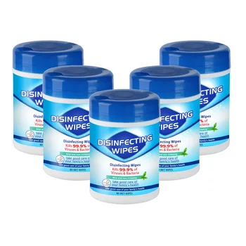 

5PC 80 Sheets/bag Disinfection Wipes Bag Paper Towels Portable Non-woven Fabric 75 Alcohol Wet Wipes Outdoor Skin Care d4
