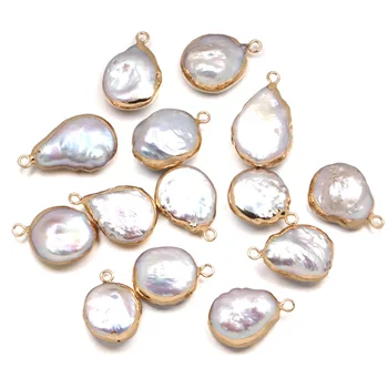 

Natural Freshwater Pearl Pendants irregular shape Charms Pendants For jewelry making DIY Accessories Fit Necklaces size 15x23mm