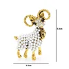 Wuli&baby Vintage Gold Pearl Goat Brooches Women Men Alloy Sheep Animal Weddings Party Brooch Pins Gifts ► Photo 2/4