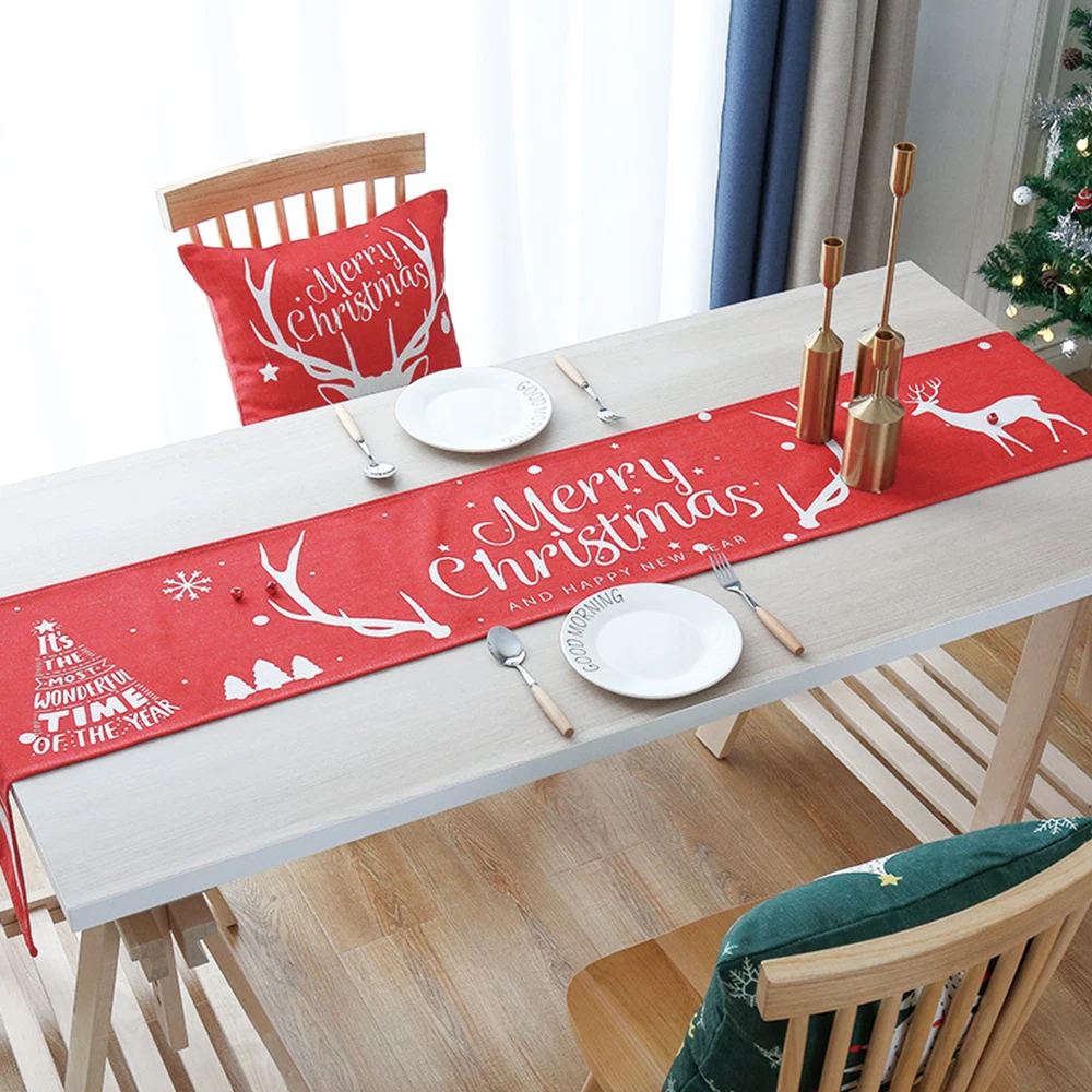 

30X240cm Table Cloth Christmas New Year Party Decor Tablecloth Plaid Printed Table Cover Wedding Christmas Luxury Tablecloth