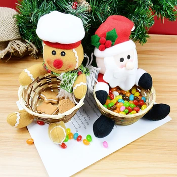 

Christmas Candy Basket Santa Claus Candy Box Christmas ornament Xmas Gifts for Home Navidad Noel 2021 Kerst рождество Decoration
