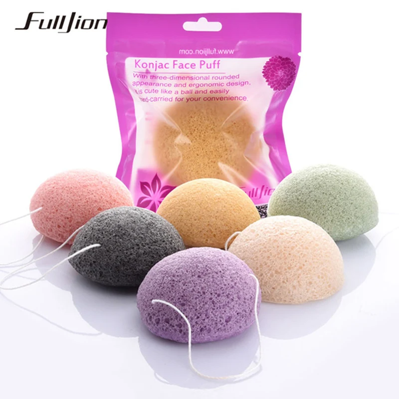New 2pcs Konjac Makeup Puff Facial Sponge Cleanse Washing Face Makeup Tools SCI88