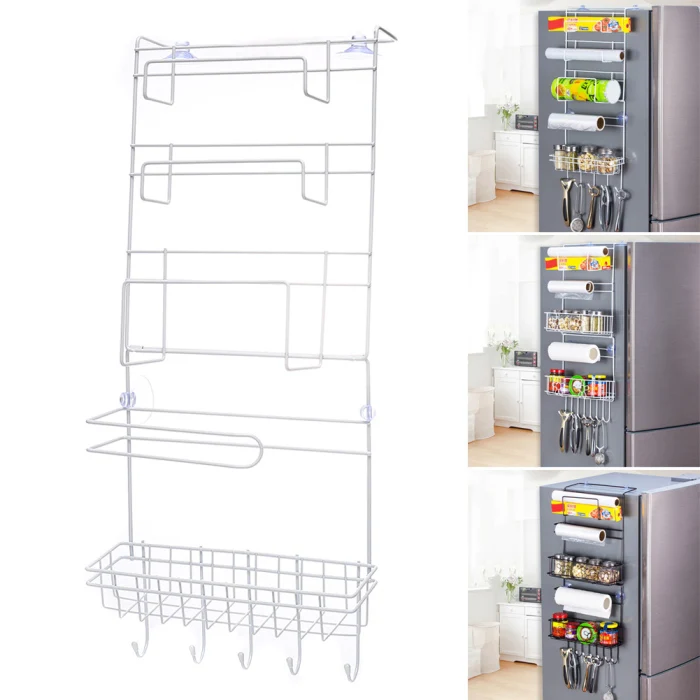 Подвесной стеллаж для хранения на холодильник, держатель большой емкости для домашнего кухонного холодильника@ LS