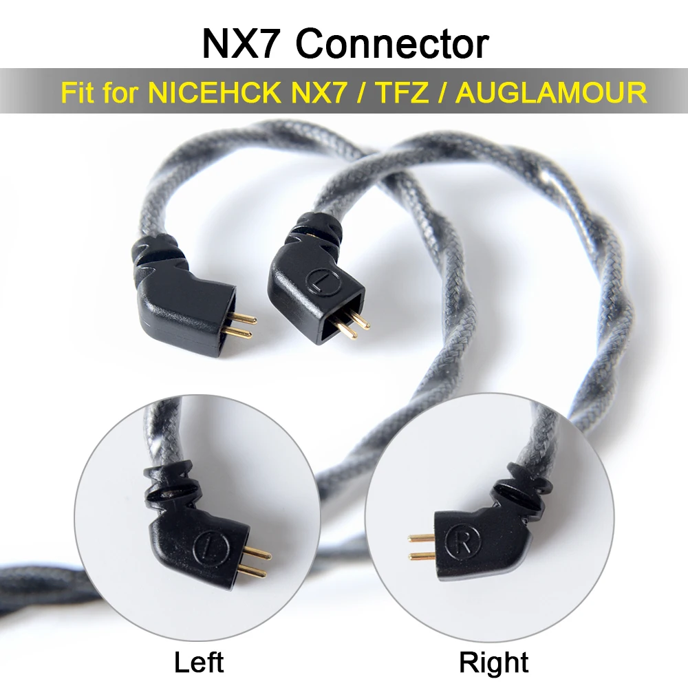 Nx7 para Kxxs Nicehck Cabo Único Cristal Cobre Upocc Prata Chapeado 3.5 - 2.5 4.4mm Mmcx 2pin Qdc Kanas Tfz f3 Tanchjim C4-1 6n - Image 5