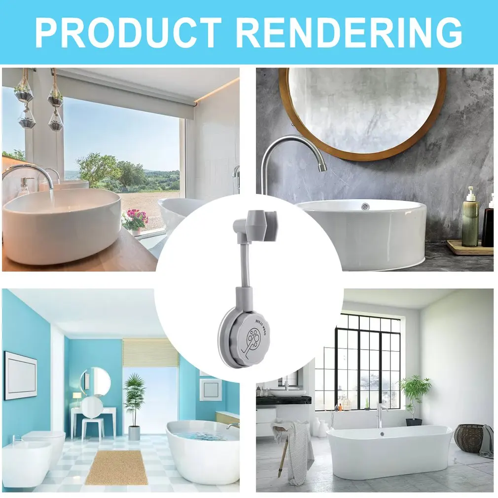 Suction Cup Shower Holder Adjustable Head Universal Bathroom Bracket Nozzle Base Stand Punch-Free 360°Rotation 1pc | Обустройство