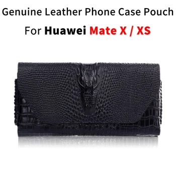 

Genuine Leather Phone Pouch For Huawei Mate X Pouch Huawei MateXs case Phone Case MateX case cover MateXs 5G case popsocket