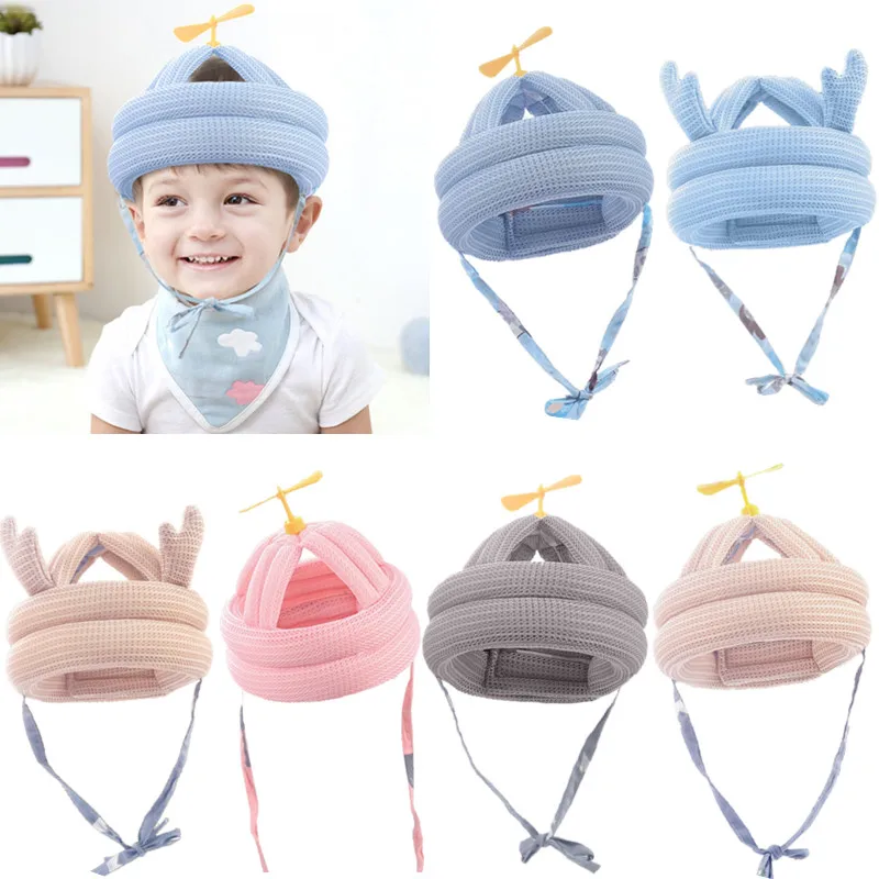 

KLV Baby Head Protective Hat Bamboo Dragonfly Toddler Anti-collision Safety Protection Helmet Cap Soft Learning To Walk Kids Hat