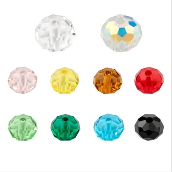 

50/30pcs 4*6/6*8mm Austria faceted Crystal Glass Beads Loose Spacer Round Beads Jewelry Making DIY Bracelet necklace
