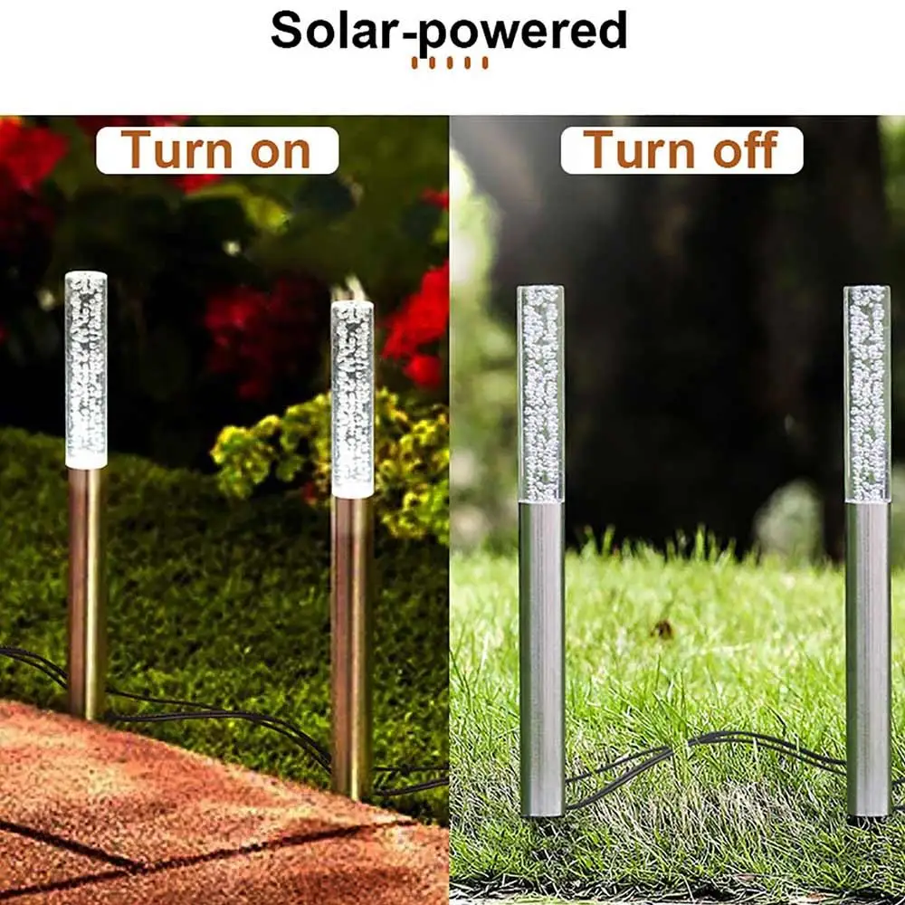 

Acrylic Bubble Lamp Crystal Rod Light Solar Powered 5 Stakes Garden Atmosphere Festival Durable Eco-Friendly Landscape Lights