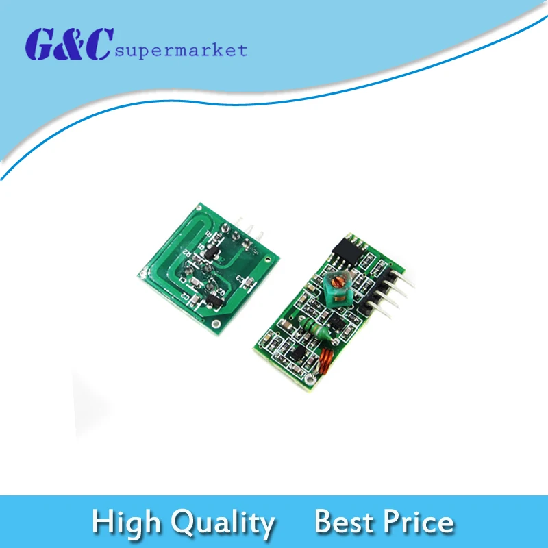 

5PCS 433Mhz RF transmitter and receiver link kit for /ARM/MCU WL diy electronics