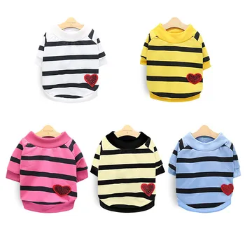 

New Striped Dog Clothes Summer Pet Vest for Small Dogs Pets Clothing Heart Puppy Cat Clothes for Dogs Shirts Costume Dog Outfits