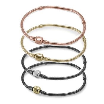 

PDB SL 05 100% 925 sterling silver engraved logo black oxidized silver snake bone bracelet basic chain suitable for charm beads