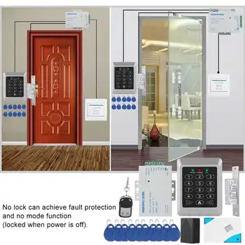 

Access Control Kits RFID Keypad Access Control System Kit Door Lock 125KHz EM Card For Door Entry electric conversion kit